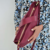 Chloe Leather Bag in Magenta by Ana Koutsi - The Greek Art Company