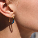 Chromata Little Hoops - Turquoise on Gold - by Danai Giannelli - The Greek Art Company