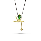 Frog Prince Pendant with a crown by KISS THE FROG - The Greek Art Company