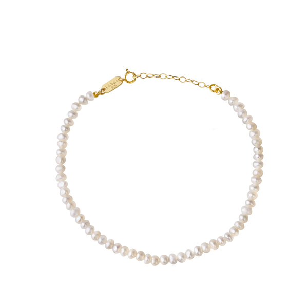 Moss Pearl Anklet by Barbora - The Greek Art Company