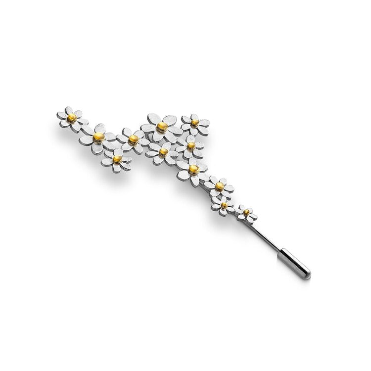 Margaritas Daisies Flower Brooch by KISS THE FROG - The Greek Art Company