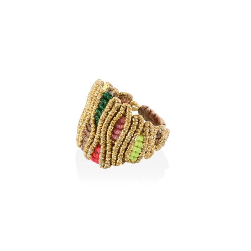 Macrame Ring Multicolor by Irene Hussein - The Greek Art Company