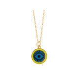 Neon Yellow Blue Eye Pendant by Ileana Makri - The Greek Art Company