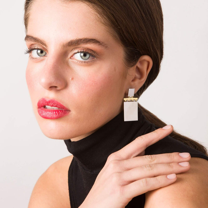 Rectangular Flap Earrings by Bord de l'eau - The Greek Art Company