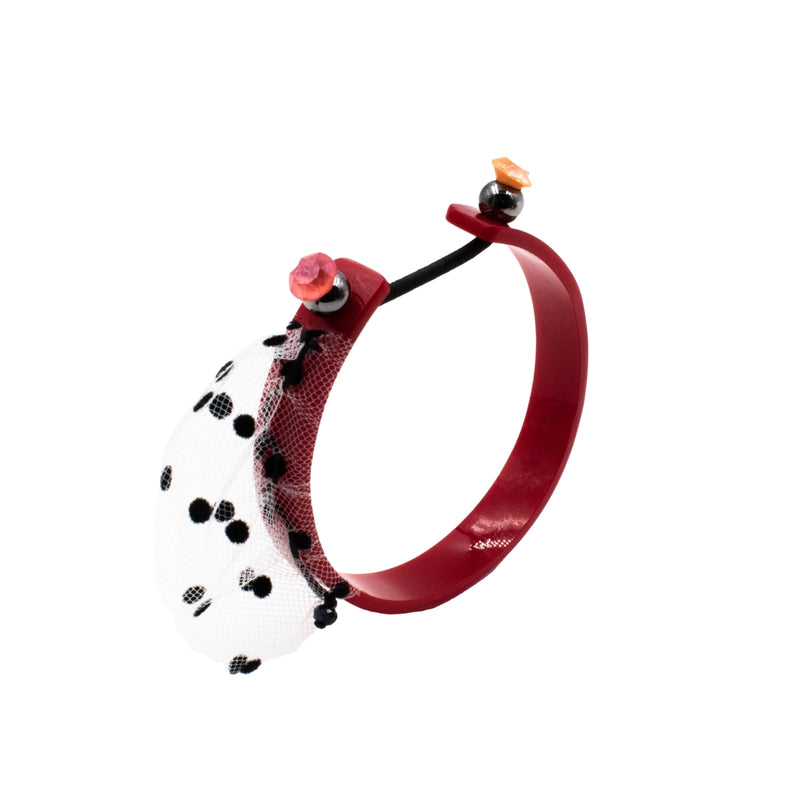 Red Web Plexiglass Cuff Bracelet by Christina Brampti - The Greek Art Company