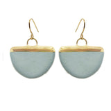 selene dangle ceramic earrings in light blue color by Nunako - The Greek Art Company