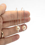 Silver Pearl Dangle Earrings by Meli Special Jewelry - The Greek Art Company