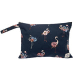 bleecker and love textile cotton bag with flamingos and waterproof lining - The Greek Art Company