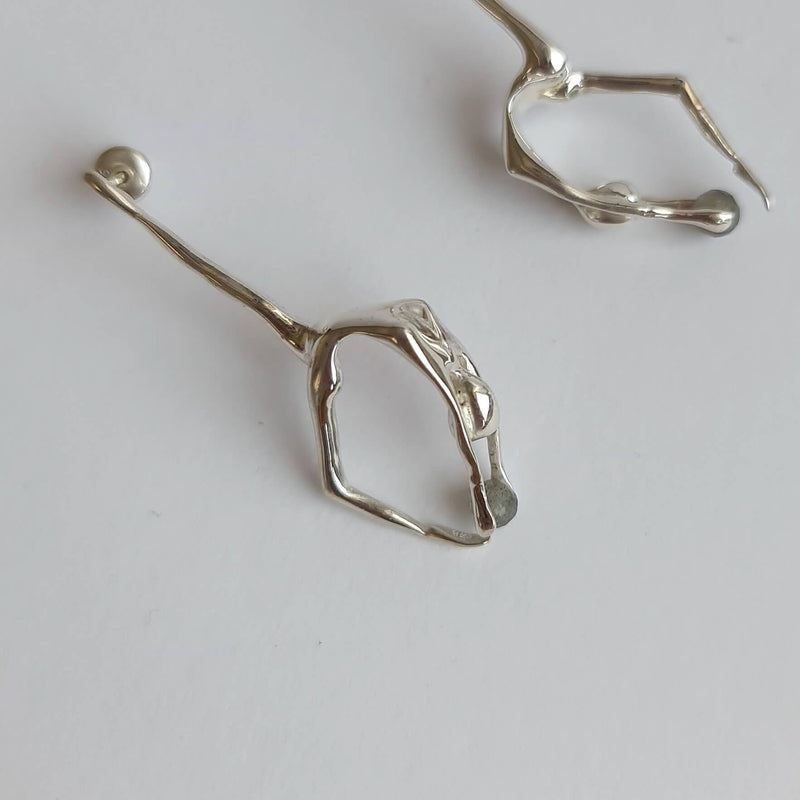 Valerie Silver Earrings by Ariadne Kypri - The Greek Art Company