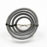 Vortex Ring with elastic cords and silver beads by Christina Brampti - The Greek Art Company
