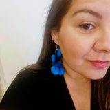 Rose Petals Earrings - Blue