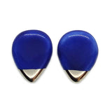 cobalt blue ceramic earrings drops platinum plated by Nunako - The Greek Art Company