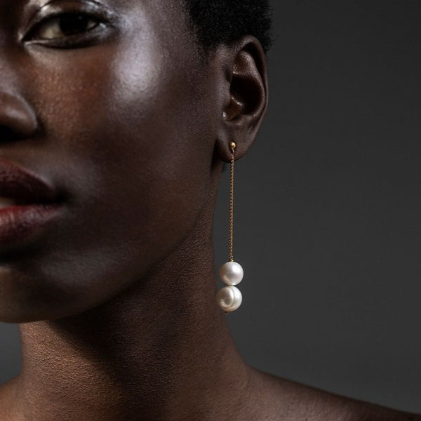 Chloe Pearl Earrings by Danai Giannelli - The Greek Art Company
