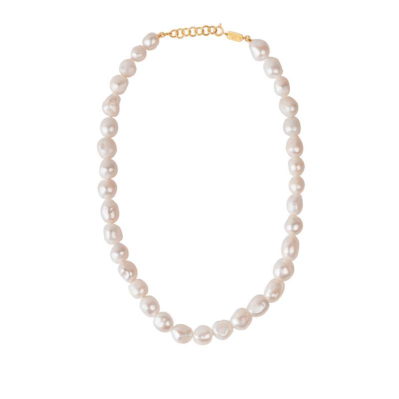 Anna Pearl Necklace by Barbora with fresh water pearls - The Greek Art Company