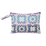 Purple Blue Woven textile clutch with waterproof lining by Bleecker and Love - The Greek Art Company