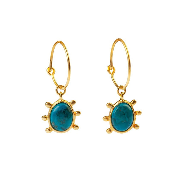 Heirloom Turquoise Earrings by Danai Giannelli - The Greek Art Company