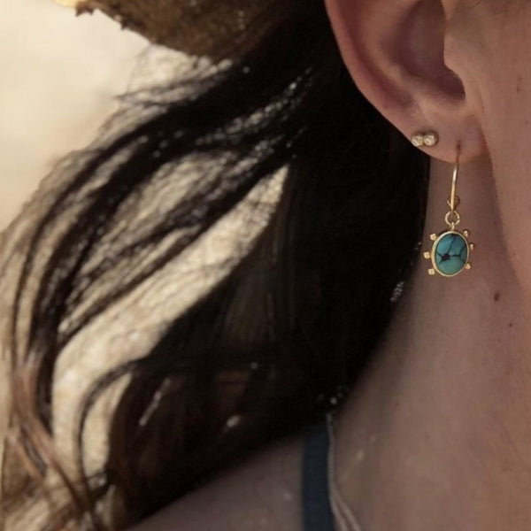 Heirloom Turquoise Earrings by Danai Giannelli - The Greek Art Company