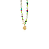 Tutti Frutti eye necklace multicolor agate stones by Barbora - The Greek Art Company